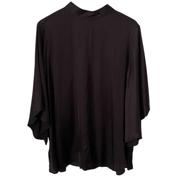 NWT Lane Bryant Elegant Black Long Bell Sleeve Blouse in Size 22 - Picture 1 of 7